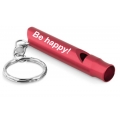 Breloc fluier metalic rosu, Be happy! Breloc fluier metalic rosu, Be happy!